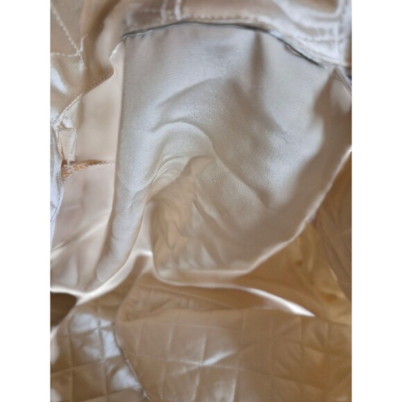 Eileen Fisher VTG 90s Silk Blouse Satin Wrap French Cuff Blouse Ivory Sz 6/8 - Picture 5 of 5